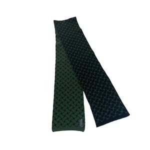 Tele--Strikk Unisex Norweigin Green And Black Patterned Wool Sarf - OS
